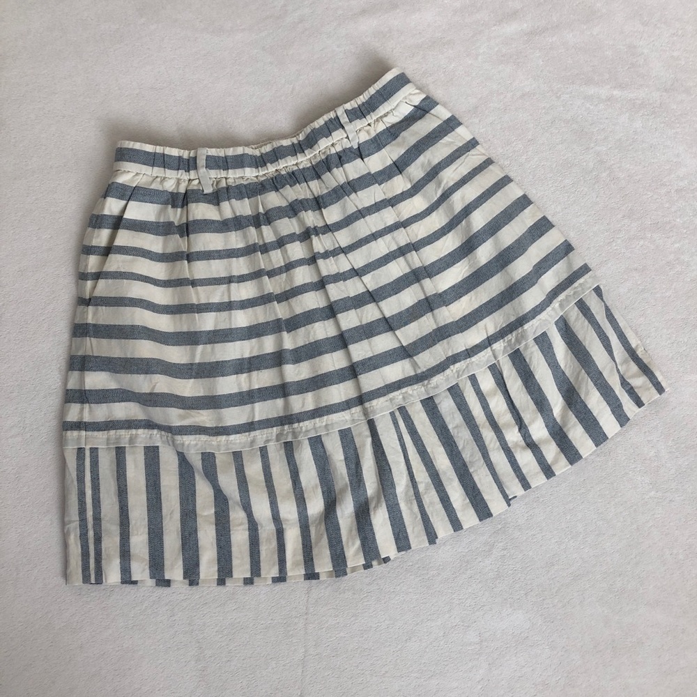 Madewell Blue and White Striped Mini Skirt